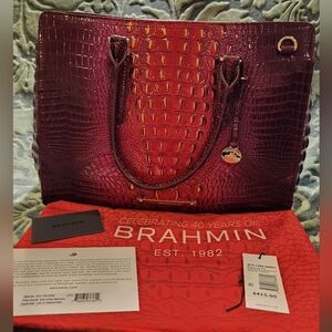 Brahmin Finley Carryall 40th Anniversary Ruby Ombre Melbourne Satchel  - NWOT